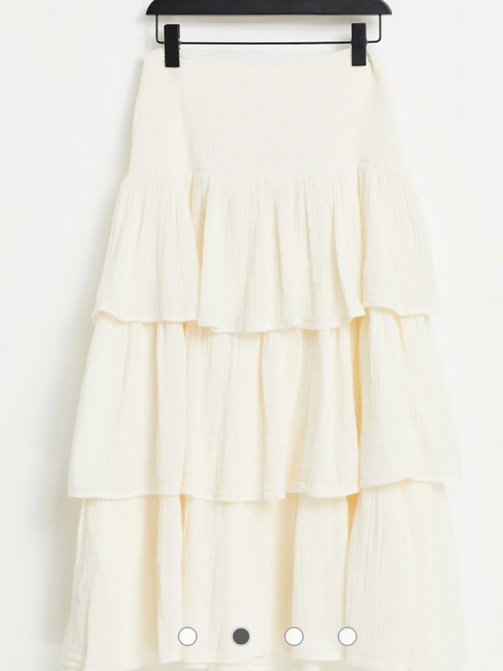 Free People Cream Can’t stop the Spring Tiered maxi skirt Small - Picture 6 of 12